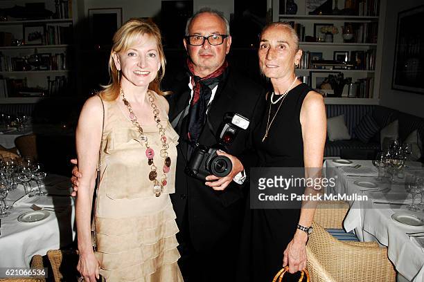 Barbara Cirkva, Arthur Elgort and Xanthipi Joannides attend CHANEL Private Dinner for KARL LAGERFELD at Casa Tua on May 14, 2008 in Miami Beach, FL.