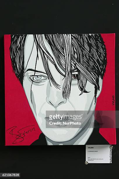Painting woth David Bowie. 12th Edition of Paratissima &quot;To The Stars&quot; in Turin, Italy, on November 3, 2016. Exhibitions are dedicated to...