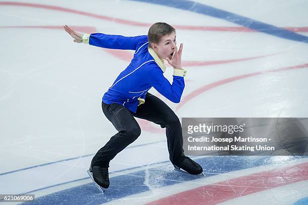 Mikhail Kolyada of Russia competes during Men's Short Dance on day one of the Rostelecom Cup ISU Grand Prix of Figure Skating at Megasport Ice Palace...