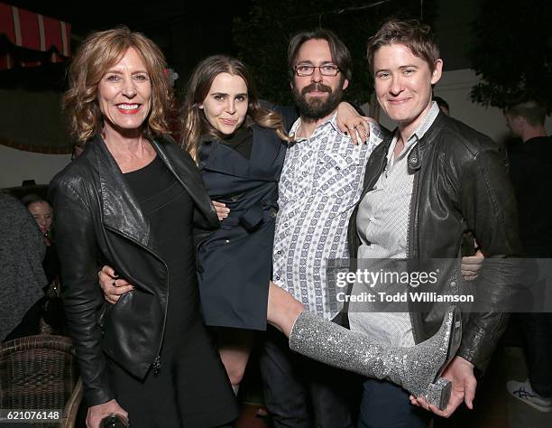 Christine Lahti, Mae Whitman, Martin Starr and Director Logan Kibens attend the "Operator" Premiere Party on November 3, 2016 in Los Angeles,...