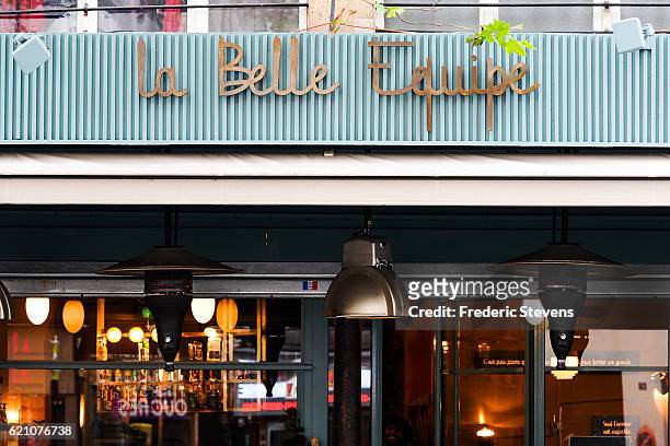 View around the 'La Belle Equipe' restaurant on November 04, 2016 in Paris, France.The terrorist attack on 'La Belle Equipe' rue de Charonne resulted...