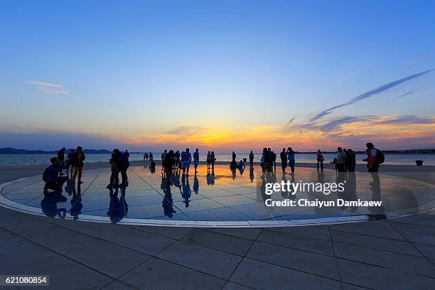 zadar was the most beautiful sunset in the world - zadar croatia stock pictures, royalty-free photos & images