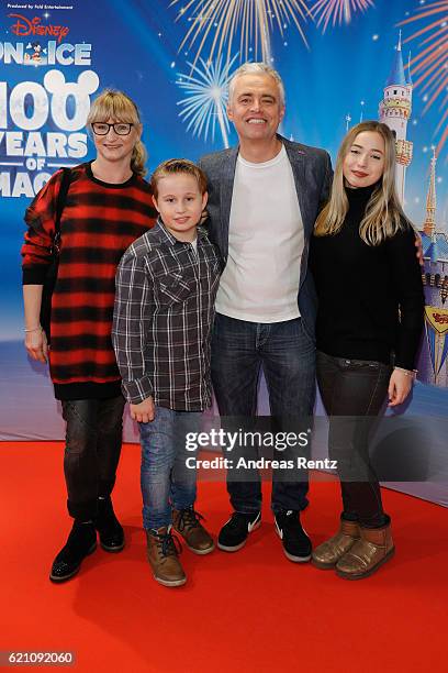Andreas von Thien with his wife Alexandra and their childs Leonard and Anouschka attend the premiere of 'Disney on Ice - 100 Jahre voller Zauber' at...