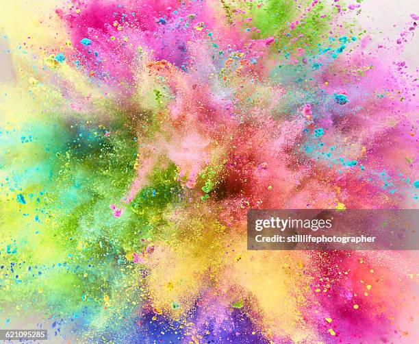 colorful powder explosion - colorful powder explosion stockfoto's en -beelden