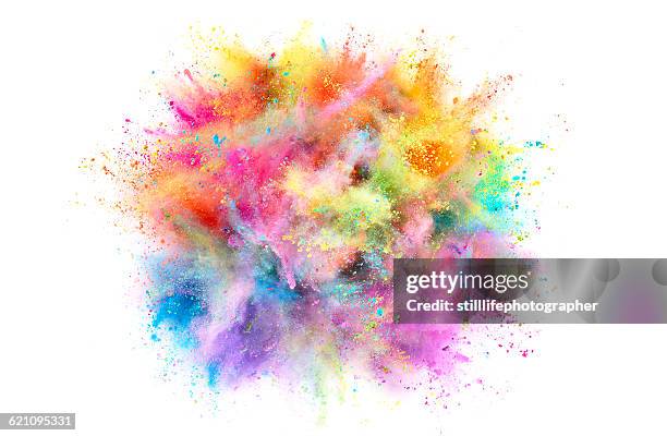 colorful powder explosion - powder explosion photos et images de collection