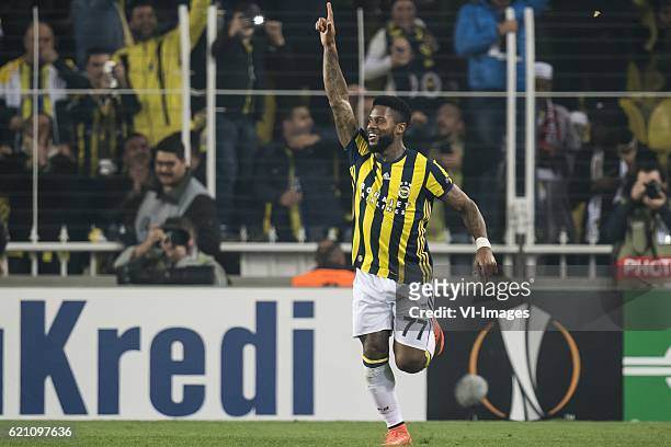Jeremain Lens of Fenerbahceuring the UEFA Europa Leaguegroup A match between Fenerbahce and Manchester United on November 3, 2016 at the Sukru...