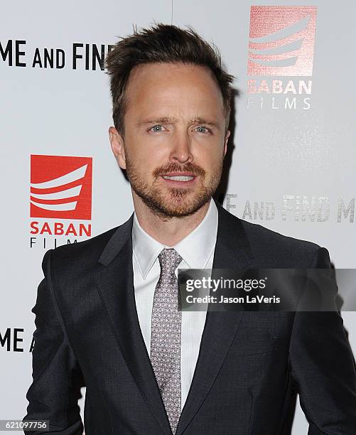 Actor Aaron Paul attends the premiere of "Come and Find Me" at Pacific Theatre at The Grove on November 3, 2016 in Los Angeles, California.