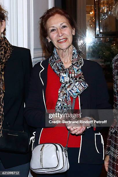 Fanny Rodwell, second wife of Herge, is decorated of the title of "Chevalier de l'Ordre de Leopold" at Belgium Ambassy on November 4, 2016 in Paris,...