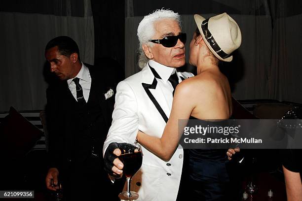 Karl Lagerfeld and Diane Kruger attend CHANEL 2008 Cruise Collection - Afterparty at The Raleigh Hotel on May 15, 2008 in Miami Beach, FL.