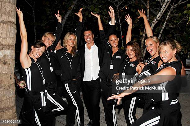 Andre Balazs and USA Synchro National Swim Team attend CHANEL 2008 Cruise Collection - Afterparty at The Raleigh Hotel on May 15, 2008 in Miami...