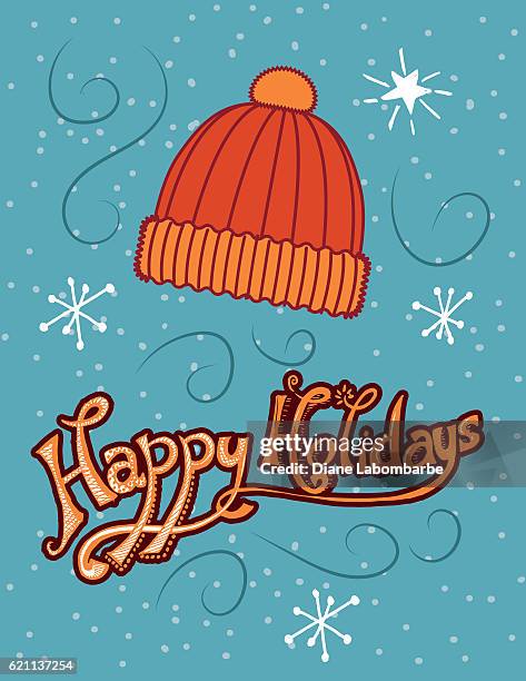 ilustraciones, imágenes clip art, dibujos animados e iconos de stock de lindas tarjetas de navidad de invierno dibujadas a mano - toque de chef