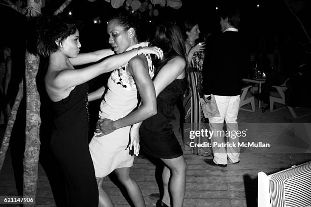 Zoe Kravitz, Barbara Becker and Malia Scharf attend CHANEL 2008 Cruise Collection - Afterparty at The Raleigh Hotel on May 15, 2008 in Miami Beach,...