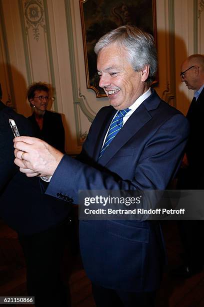 Fanny Rodwell, second wife of Herge, is decorated of the title of "Chevalier de l'Ordre de Leopold" by Belgian Minister of Foreign Affairs and Deputy...