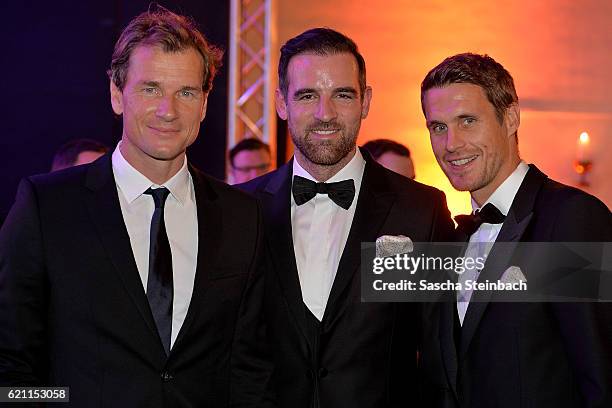 Jens Lehmann, Christoph Metzelder and Sebastian Kehl attend the 10th anniversary celebration of the Christoph Metzelder Foundation at ChorForum on...