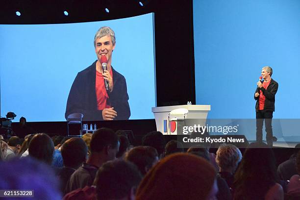 United States - Google Inc. CEO Larry Page speaks during the company's annual developers conference in San Francisco on May 15, 2013.