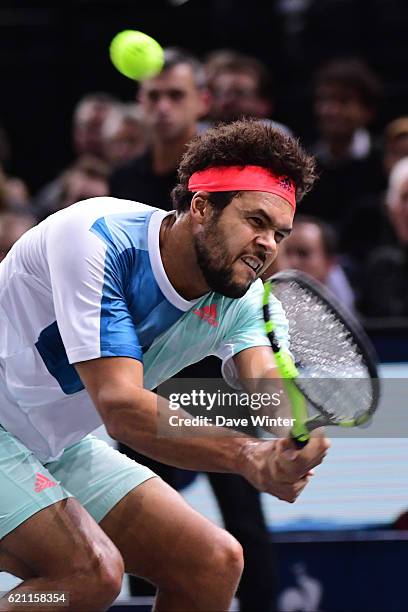 Jo Wilfried Tsonga of France during the Mens Singles quarter final match on day five of the BNP Paribas Masters at Hotel Accor Arena Bercy on...