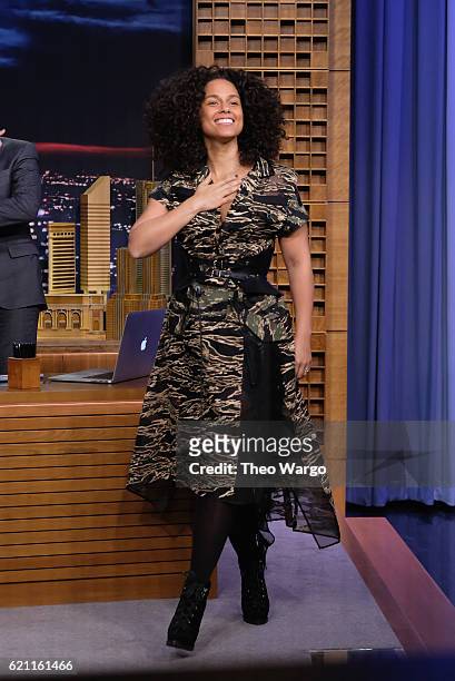Alicia Keys Visits "The Tonight Show Starring Jimmy Fallon" at Rockefeller Center on November 4, 2016 in New York City.