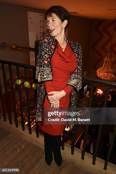 Celia Imrie attends the press night after party celebrating The Old Vic's production of "King Lear" at the Ham Yard Hotel on November 4, 2016 in...