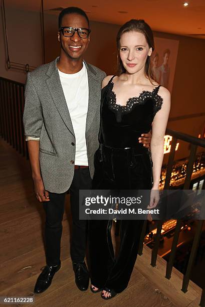 Simon Manyonda and Morfydd Clark attend the press night after party celebrating The Old Vic's production of "King Lear" at the Ham Yard Hotel on...