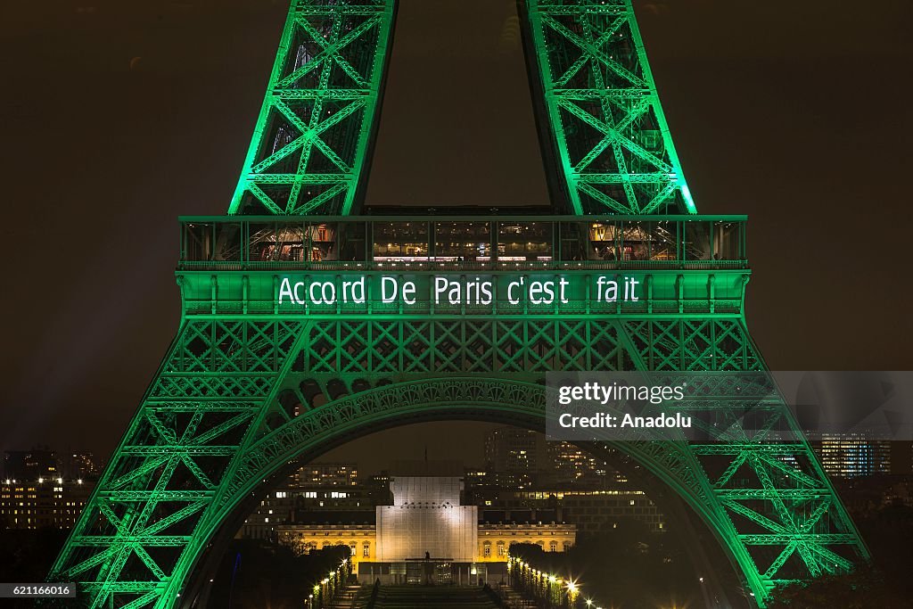 Climate accord celebration in Paris