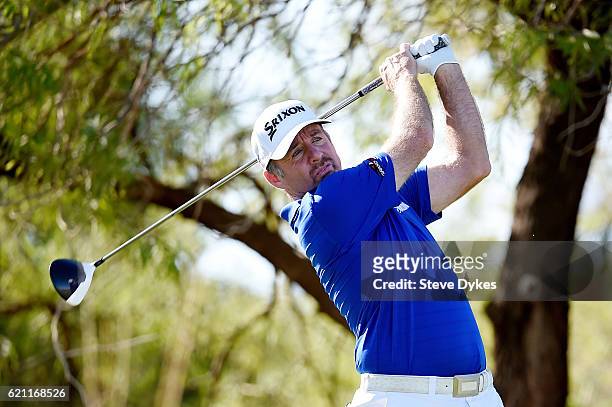 Rod Pampling of Australia plays his shot from the second tee during the second round of the Shriners Hospitals For Children Open on November 4, 2016...