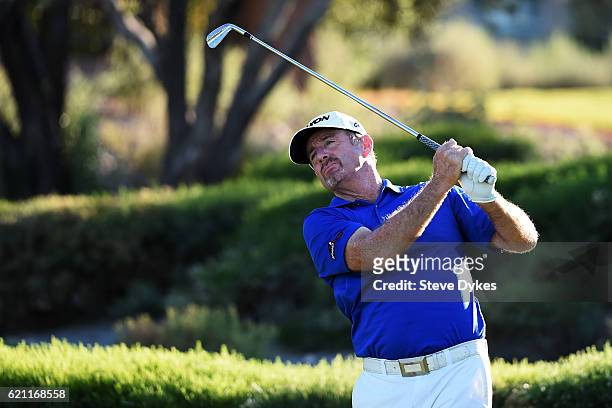 Rod Pampling of Australia plays his shot from the eighth tee during the second round of the Shriners Hospitals For Children Open on November 4, 2016...