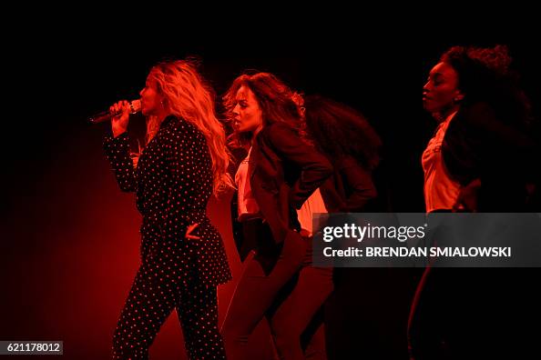 Beyonce performs during a Get Out the Vote performance in support of ...