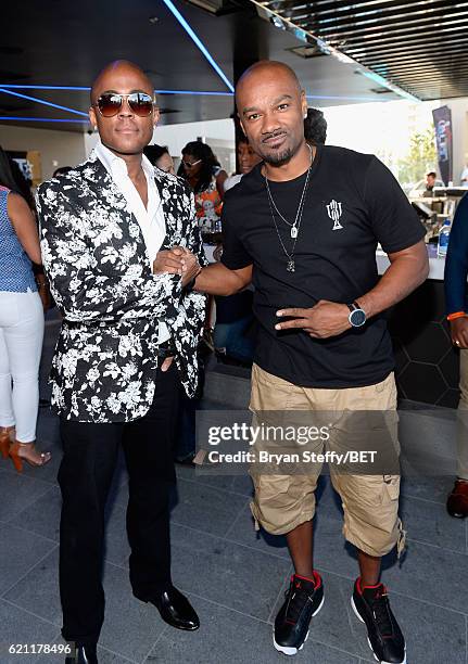 Entrepreneur Farrah Gray and host/television personality Big Tigger attend "Soul Lunch & Greens: A Charity Golf Experience" at Top Golf at MGM Grand...