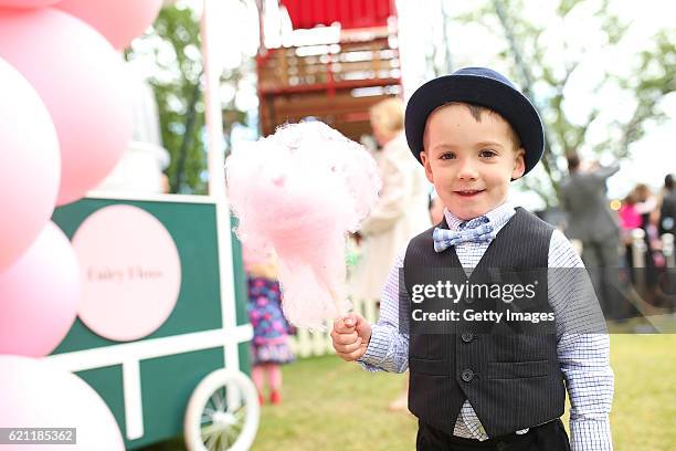 Young racegoers enjoy the atmosphere on Emirates Stakes Day at Flemington Racecourse on November 5, 2016 in Melbourne, Australia.