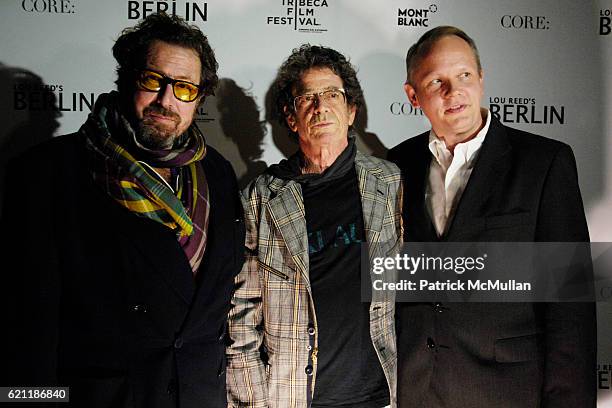 Julian Schnabel, Lou Reed and Jan-Patrick Schmitz attend MONTBLANC Afterparty for LOU REED's new film "BERLIN" for the TRIBECA FILM FESTIVAL at CORE:...