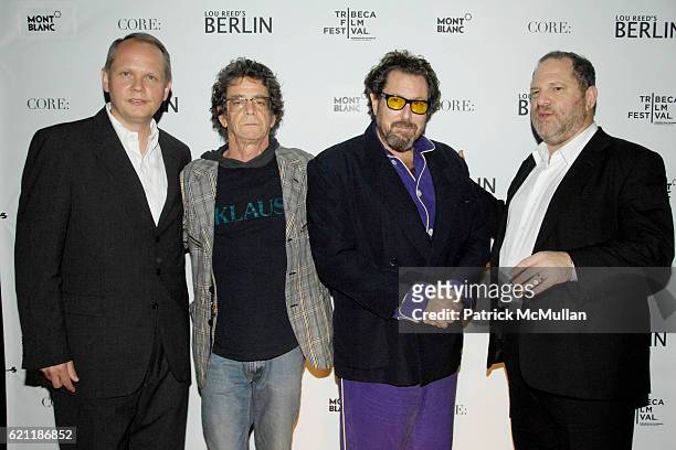 Jan-Patrick Schmitz, Lou Reed, Julian Schnabel and Harvey Weinstein attend MONTBLANC Afterparty for LOU REED's new film "BERLIN" for the TRIBECA FILM...