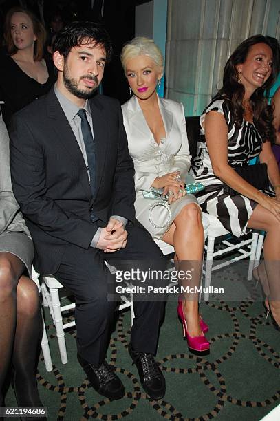 Jordan Bratman and Christina Aguilera attend CHRISTIAN DIOR CRUISE COLLECTION Fashion Show at Guastavinos N.Y.C. On May 12, 2008.