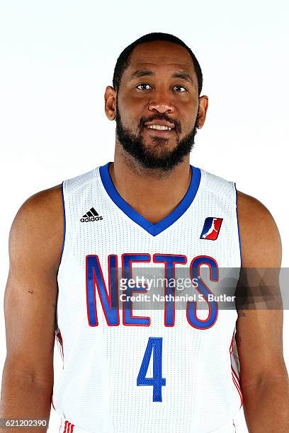 Austin Freeman of the Long Island Nets poses for a head shot during NBA D-League Media Day on November 04, 2016 at Barclays Center, Brooklyn, New...