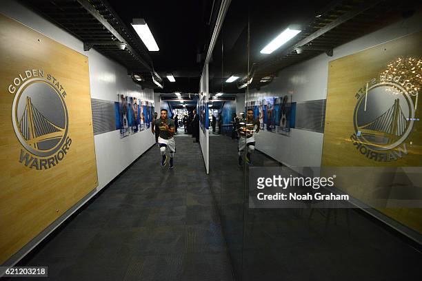 Stephen Curry of the Golden State Warriors before the game against the Oklahoma City Thunder on November 3, 2016 at ORACLE Arena in Oakland,...