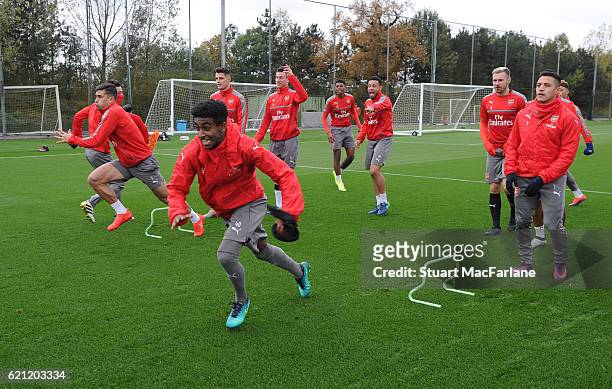 Gedion Zelalem of Arsenal during a training session at London Colney on November 5, 2016 in St Albans, England.