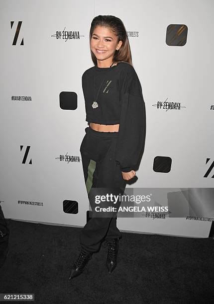 Singer Zendaya launches her new clothing line Daya By Zendaya at a NYC Pop-Up on November 5, 2016 in New York City. / AFP / ANGELA WEISS