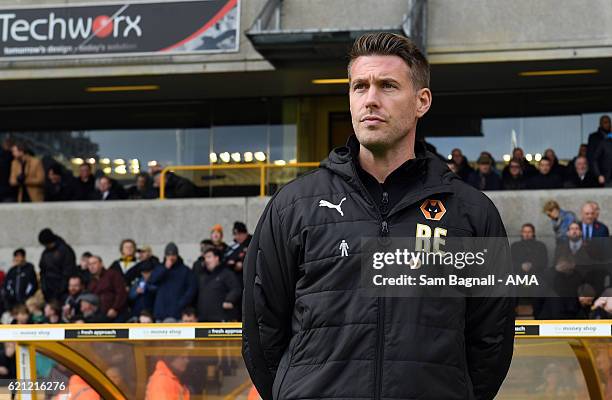 Rob Edwards the Interim manager of Wolverhampton Wanderers during the Sky Bet Championship match between Wolverhampton Wanderers and Derby County at...