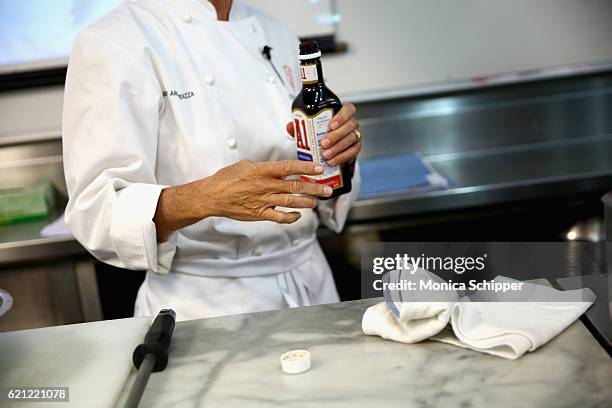 View of A1 Original Sauce being used in the kitchen at the Food Network Magazine Cooking School 2016 at The International Culinary Center on November...