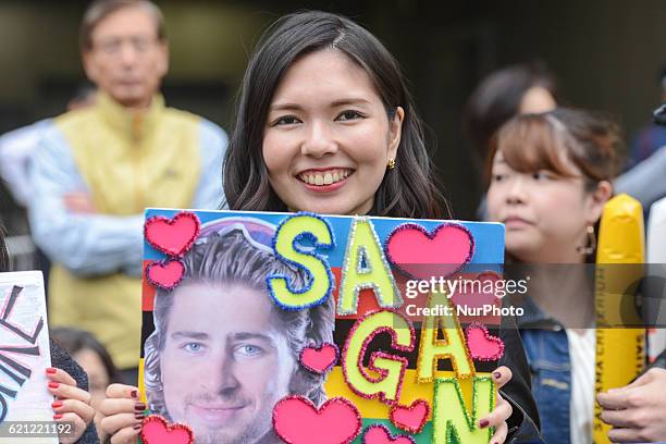 Peter Sagan's fan, pictured during the Point Race, at the fouth edition of the Tour de France Saitama Criterium. On Saturday, 29th October 2016, in...