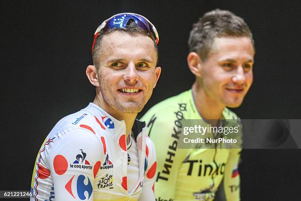 Rafal Majka and Pawel Poljanski, from Team Tinkoff, after the race, at the fouth edition of the Tour de France Saitama Criterium. On Saturday, 29th...