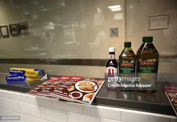 View of Reynolds Wrap, Food Network Magazine, Pampeian olive oil and A1 Original Sauce in the kitchen at the Food Network Magazine Cooking School...