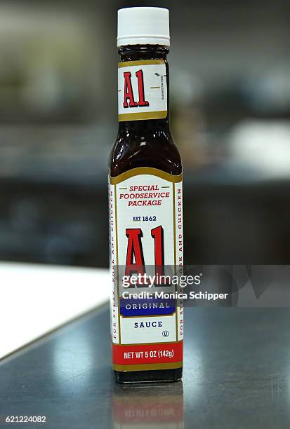 View of A1 Original Sauce on display at the Food Network Magazine Cooking School 2016 at The International Culinary Center on November 5, 2016 in New...