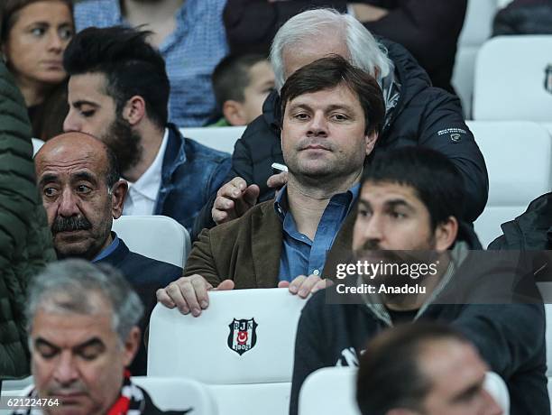 Head coach of Bursaspor, Ertugrul Saglam looks on during Turkish Spor Toto Super Lig match between Besiktas and Trabzonspor at Vodafone Arena in...