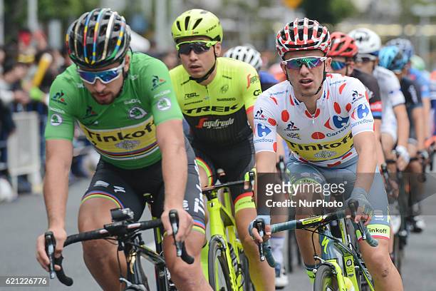 Peter Sagan and Rafal Majka, seen inside the pelton during the main Race, a 57km on a circuit , at the fouth edition of the Tour de France Saitama...