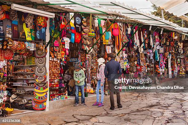 bogota, colombia - colourful souvenirs on monserrate peak for tourists - monserrate bogota stock pictures, royalty-free photos & images