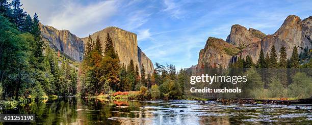 yosemite national park panorama - sierra nevada i kalifornien bildbanksfoton och bilder