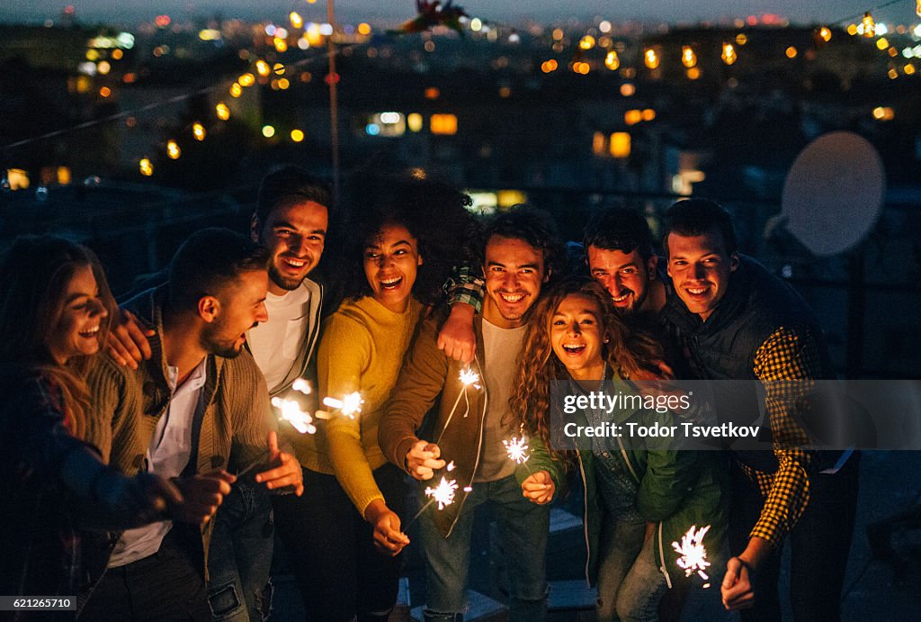 Celebratng on the roof