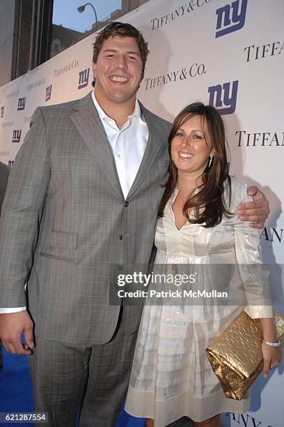 David Diehl and Nicole Diehl attend TIFFANY & CO. Hosts The NEW YORK GIANTS Superbowl Championship Ring Ceremony at Tiffany & Co. On May 29, 2008 in...