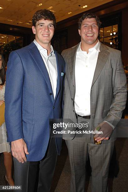 Eli Manning and David Diehl attend TIFFANY & CO. Hosts The NEW YORK GIANTS Superbowl Championship Ring Ceremony at Tiffany & Co. On May 29, 2008 in...