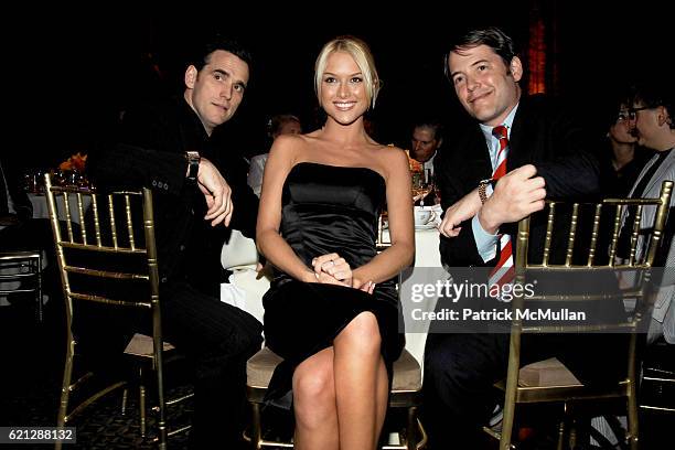 Matt Dillon, Tara Conner and Matthew Broderick attend CARON New York Treatment Center's 2008 Annual Gala at Cipriani 42nd Street on May 29, 2008 in...